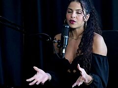 Sweet Karolzinha Sways Sensually in Sheer Red Trail Tease