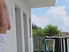 wanna fuck on balcony with tommy cabrio while neighbors stare