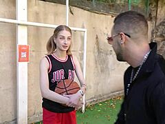 Cute Basketball Girl's Tight Pussy Stretched by Monster Cock