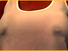 Wife's huge tits soak braless singlet!