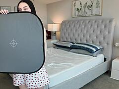 18 year old dolly paige begs for more rough sex off camera bts creampie doggystyle cowgirl!