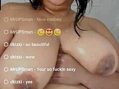 i love my huge tits showering live on webcam bbw fat boobs bathing show