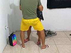 roommate catches me banging hot latina stepmom during gym visit dorm domination rough