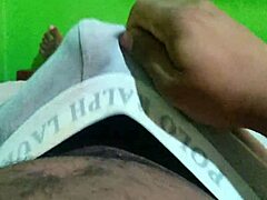 black dude strokes his huge cock solo... damn that's thick! 🍆💦