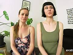 Lesbians Suck Nipples Lick Tits In Public Hallway!