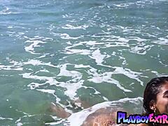 Carolina Reyes Stretches Nude Body Beach Tease