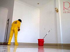 hey maid, cleaning naked sans panties in office turns you on?