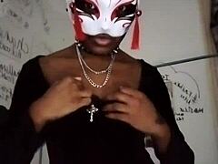 goth domme teases natural tits in heels to drain balls!