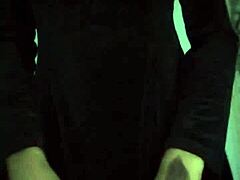 goth domme teases natural tits in heels to drain balls!