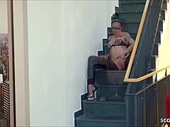 i'm the skinny german milf mom getting fucked hard on stairs by son's friend ughh