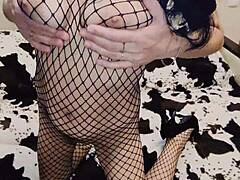 slipped into erotic costume now hubby's pounding me bent over doggy
