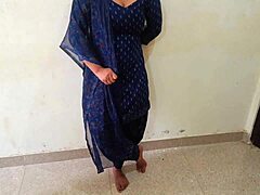 Stockinged Indian step-sis-in-law endures first painful doggy fuck from step-bro's hard dick with hindi romance
