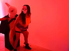 halloween nightclub rabbit costume led to bent over doggystyle pounding