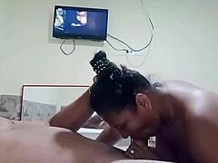 Leaked Homemade Creampie: Cheating Housewife Sucks and Bareback Fucks Lover