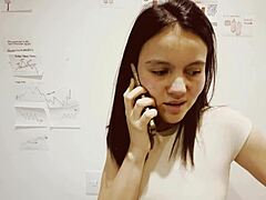 Hubby Hires Personal Trainer Who Makes Me Sweat in Gym Lesbian Play