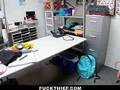 naughty teen shoplifter caught by cop gets bent over fucked pov in garage