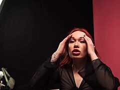 Pretty redhead college girlfriend loses blowjob virginity deepthroating me bent over homemade moaning.