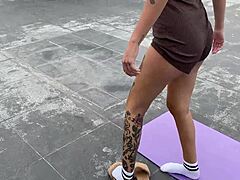 yoga babe bent over doggystyle cum covered classroom fuck