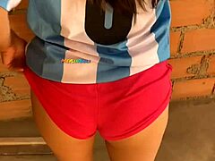 Passionate Neighbor Cheats on Husband with Creampie on Terrace First Part