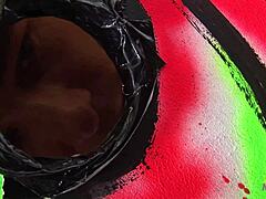 A gloryhole delivers the massive cock this blonde milf craves doggy-style