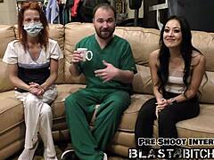 Blaire Celeste Nurses Two POV Blowjobs Before Cum Blast.