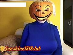 halloween big tits cosplay pumpkin cam pervs explode
