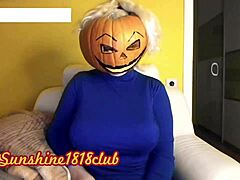 halloween big tits cosplay pumpkin cam pervs explode