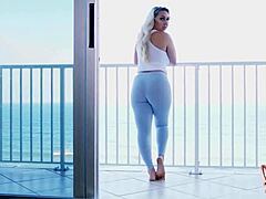 Curvy oiled blonde nina kayy rides bbc deep then facial cumshot