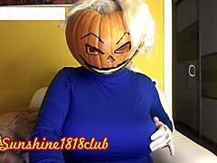 halloween big tits cosplay pumpkin cam pervs explode