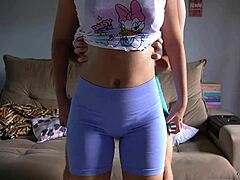 tight spandex leggings assjob dry humps cum in panties