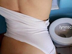 Sister-In-Law Spreads Petite Ass for POV Doggystyle in Bathroom While Wife's Away