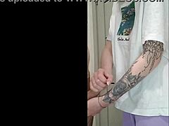 Stepmom's friend strokes my cock to explosion at wild house party