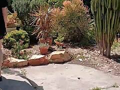 mature wife flashes huge shaved pussy lips in my secret garden... outdoors! 😘🌳