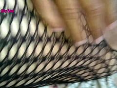 Curvy Latina Milf Whore in Fishnets Teases Small Cock Lover