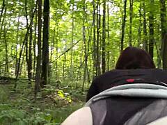 Naughty Brunette Rides Stranger Cock Forest Doggystyle Pov Amateur Torn Leggings