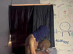 ebony's huge curved cock revealed up close