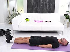 Chanel Camryn Boyfriend Dp Threesome With Trainer Bathroom Workout Cumshot