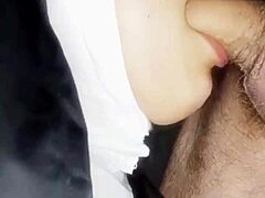 Halloween outdoor blowjob with deep throat cumshots for her