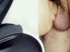 Halloween outdoor blowjob with deep throat cumshots for her