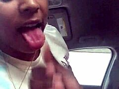 Ebony Slut Delivers Sloppy Public Car Blowjob With Deepthroat Gagging
