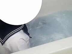 i'm slipping into sailor uniform and black pantyhose for a slippery lotion bath romp