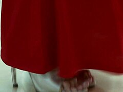 Blonde Milf Dildo Fucks Shaved Pussy in Fishnets Heels