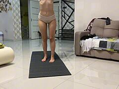 Angie Elif Plays Pussy After Yoga With Hot Small Tits