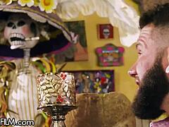 vanessa vega deepthroats into bisexual 3-way with monster cocks