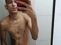Jerking Off In Bathroom After Soccer Game Frenzy!