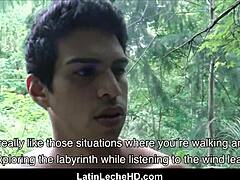 hot 18+ latino jock twink bareback anal fuck in rainforest