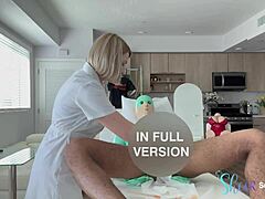 in my latex gloves his monster cock balls drained smooth empty