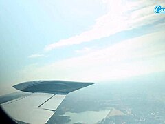 Horny latina with small tits rides cock to orgasm in mile high club private plane fuck