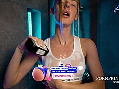 couple's steamy shower romp with mouth finish