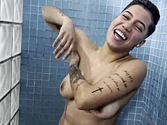 naked cristal ortega bathes her boyceta sensually